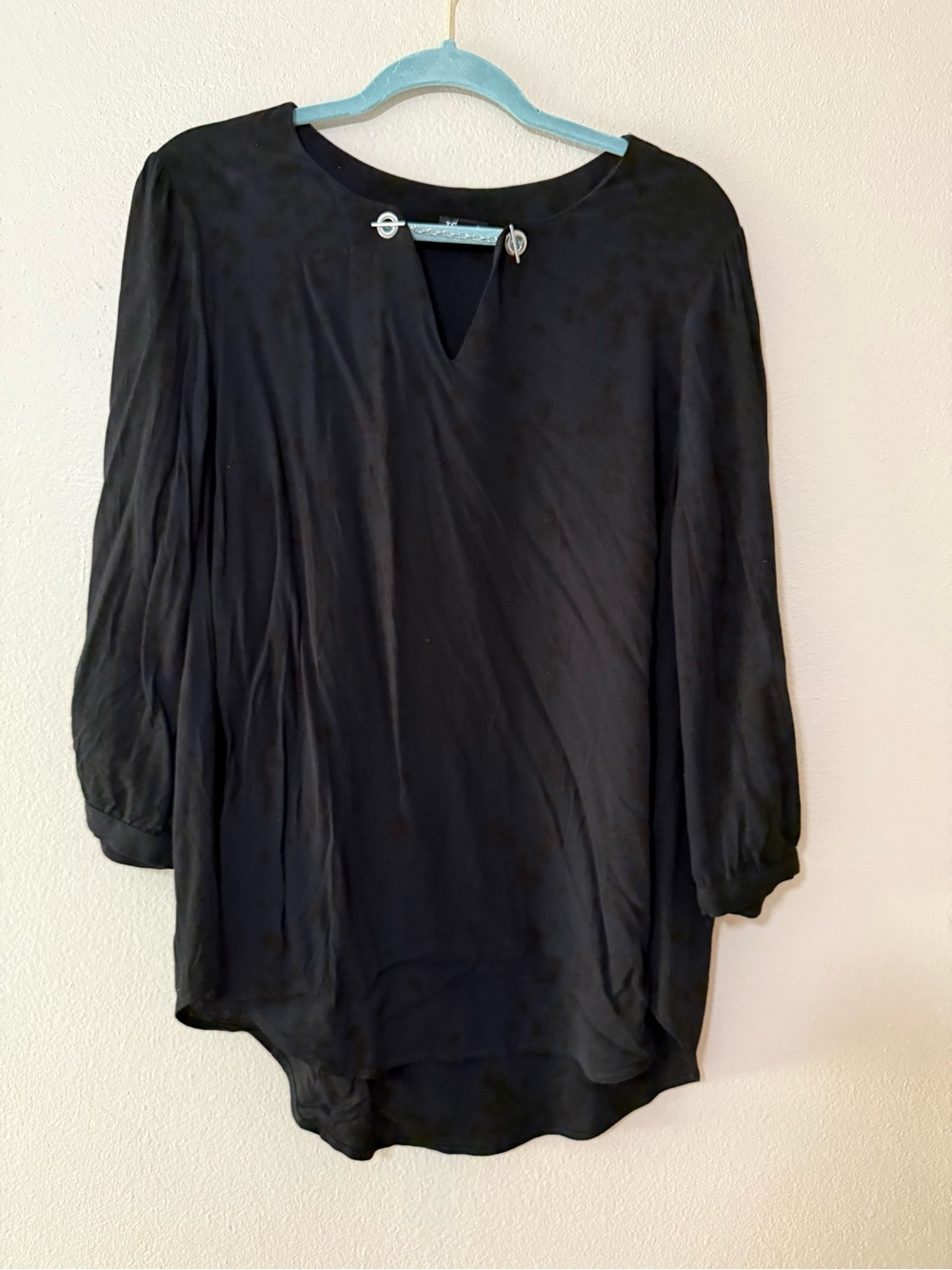 Torrid Women's Black Blouse with Keyhole Neck